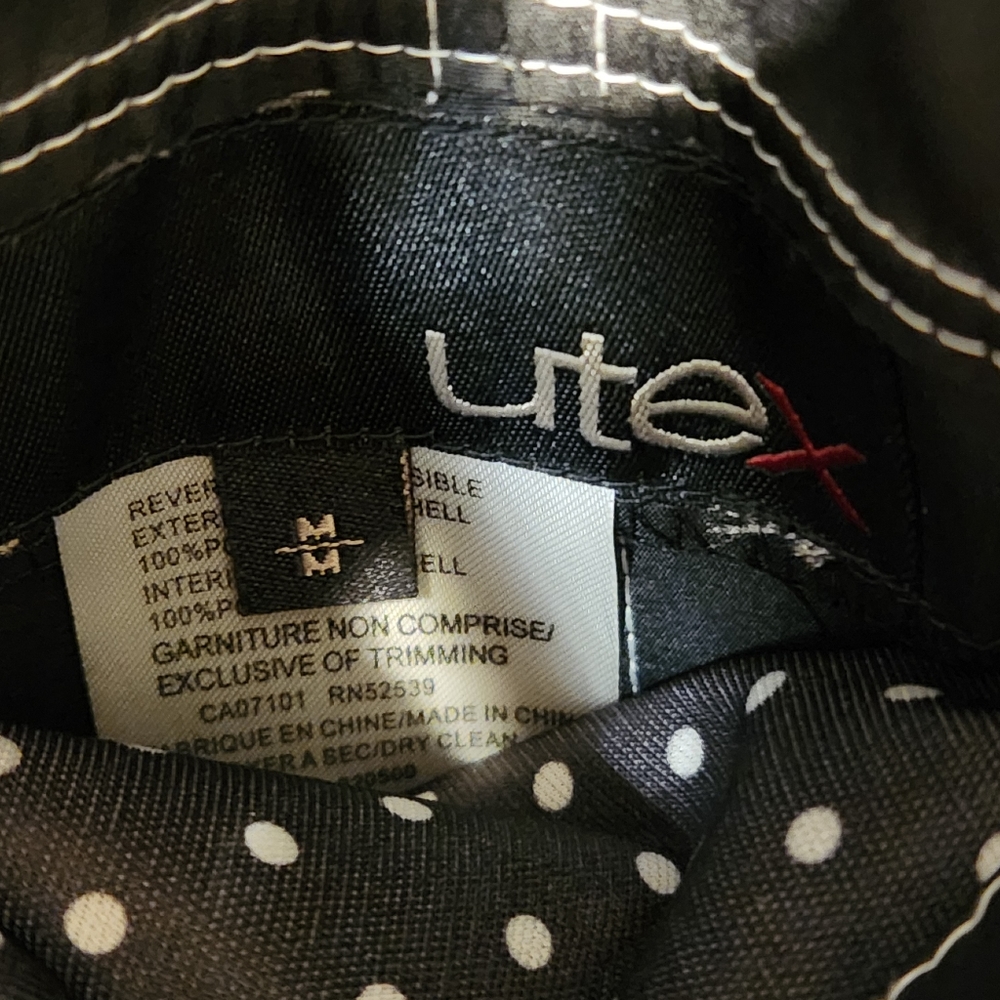 Utex Medium Jacket Reversible Black With White Po… - image 6